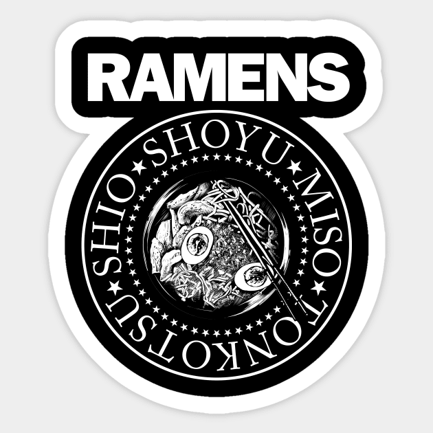 Ramens Bowl Ramen Noodle Punk Rock Music Sticker by zawitees